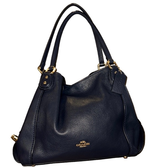 Coach Handbags - Coach Dark Blue Leather Shoulder Bag